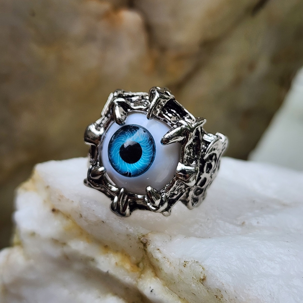 Hipoallergenic Silver Mystic Evil Eye Protective Ring